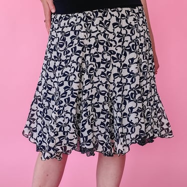 Y2K Dots & Bows Ruffled Reversible Skirt, sz. M/L
