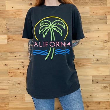 90's Vintage California Palm Tree Travel Souvenir Tee Shirt T-Shirt 