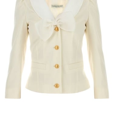 Alessandra Rich Women Ivory Wool Blazer