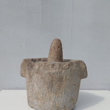 Antique Stone Mortar and Pestle /Large Antique Kitchen Mortar and Pestle /Mortar and Pestle /Antique Kitchen /Vintage Kitchen Decor / 1800s 