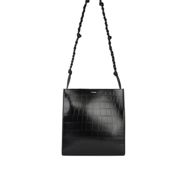 Jil Sander Medium 'Tangle' Black Leather Crossbody Bag Woman