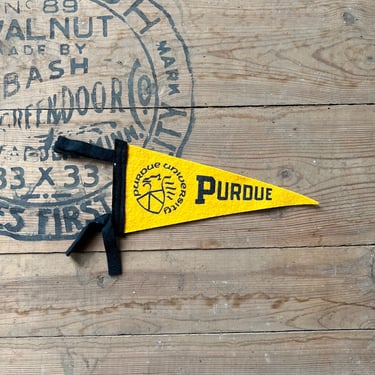 Vintage Purdue University Felt Souvenir Pennant 