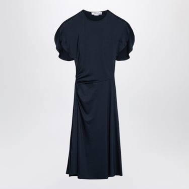 Victoria Beckham Midnight Blue Dress With Ruffled Details Women
