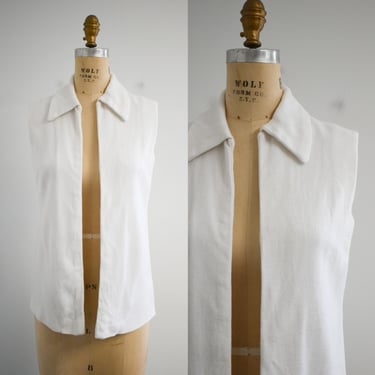 1960s Creamy White Woven Vest 