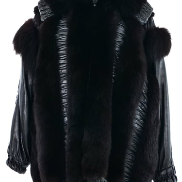 Christian Dior Ruched Fur And Leather Bomber Jacket