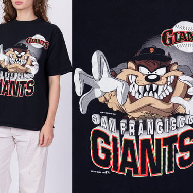 90s San Francisco Giants Tasmanian Devil T Shirt - Men's Medium, Women's Large | Vintage Looney Tunes Taz Unisex MLB Baseball Tee 