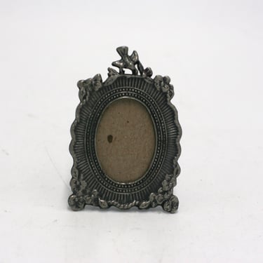 vintage tiny pewter frame 