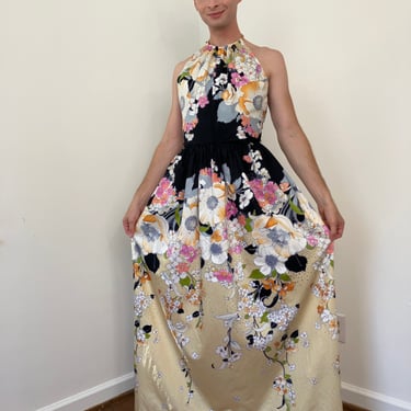 Lilli Diamond of California floral halter dress 