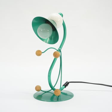 Vintage Desk Lamp / 80s Table Lamp / Post Modern Lamp / Memphis Style / Modernist Lamp / Mid Century Modern / Space Age / Atomic/ Green Lamp 