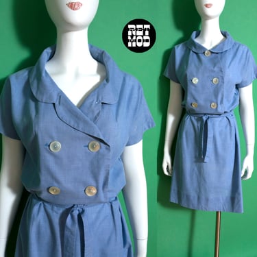 Super Soft Comfy Vintage 60s Chambray Cotton Day Dress 