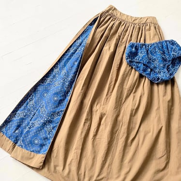 1970s Paraphernalia Skirt with Bandana Print Lining + Matching Underwear 