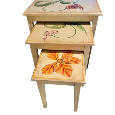 Hand Painted Floral Nesting Tables NJ220-33