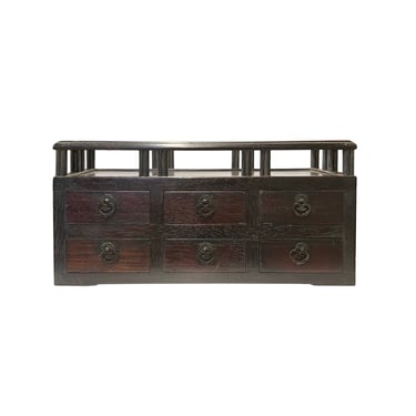 Chinese Brown Wood Rectangular Table Top Stand Display Easel Chest ws3103E 