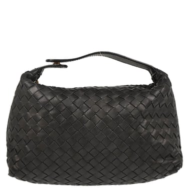 Bottega Veneta Black Intrecciato Hobo Handbag
