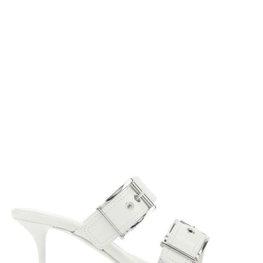 Alexander Mcqueen Women White Leather Mules