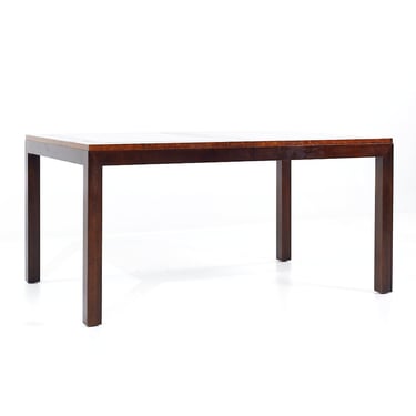 Century Furniture Mid Century Burlwood and Glass Expanding Dining Table with 2 Leaves - mcm 