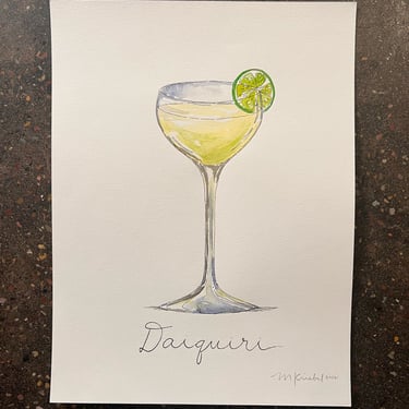 Daiquiri Cocktail Original Watercolor Painting