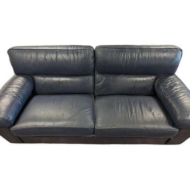 Blue Leather Ethan Allen Couch