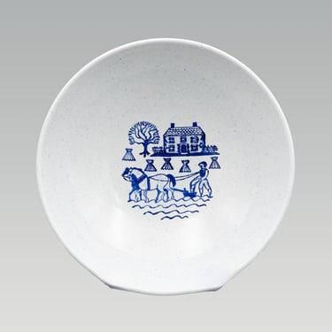 Metlox Poppytrail Provincial Blue Large Salad Serving Bowl | Vintage California Pottery Mid Century Modern Dinnerware 
