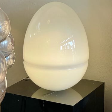 Carlo Nason for Mazzega Giant Glass Murano Egg Lamp | 1970s Vintage Lighting 