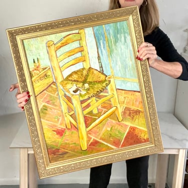 Large Framed Art Painting Van Gogh Replica Wood Gold Gilt Frame 