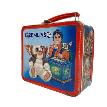 Vintage Gremlins Lunchbox Retro 1980s Movie Memorabilia + Tin + Gizmo + Mogwai + Aladdin Industries + Warner Brothers + Kids Food Storage 