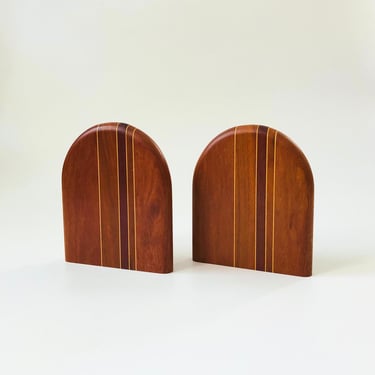 Arched Wood Bookends - Set of 2 