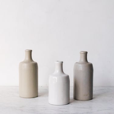 Trio of Stoneware Bottles