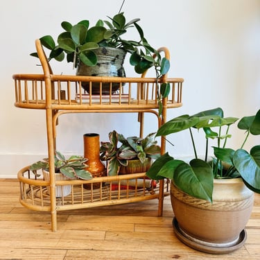 Vintage Rattan Plant Shelf