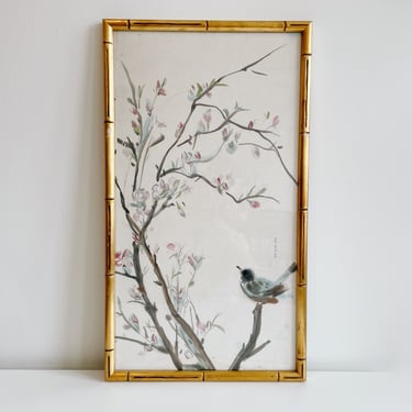 Original Blossom & Bird Painting