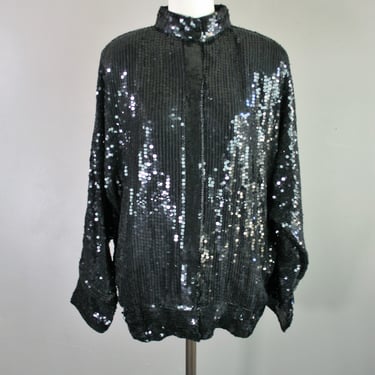 Told You I Was Trouble - Sequined Bomber - Cocktail Jacket/Top - by Carina - Marked size S - Estimated S/M 