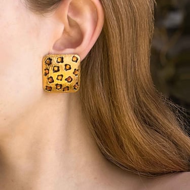 90s Gold Leopard Earrings