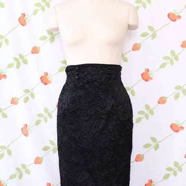 Ungaro Scrunchie Satin Pencil Skirt M-M/L