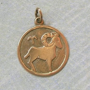 Vintage 8K Gold Aries Charm, Old 8K Gold Ram Charm, Vintage 8k Gold Aries Zodiac Charm, Old Gold Charm (#4493) 