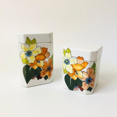 Italian Art Pottery Canisters - Set of 2 