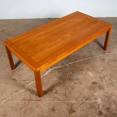 Mid Century Danish Modern Coffee Table Rectangular Surfboard Teak Denmark Mcm