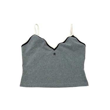 Chanel Grey Logo Crop Top