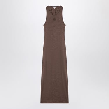 Loewe Brown Wool Dress With Anagram Logo Women