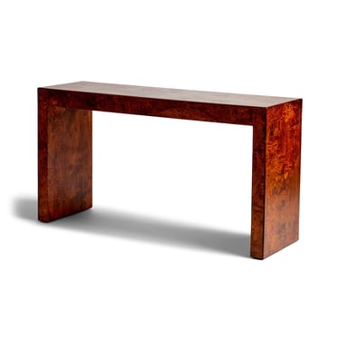 Burled Elm Console Table from Italy