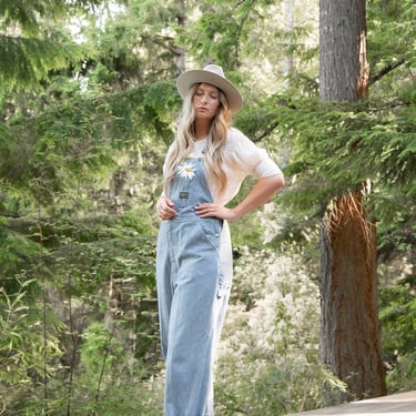 〜70s KEY Vintage Hickory Stripe Overalls Striped Bib Overalls for Men - KEY Apparel