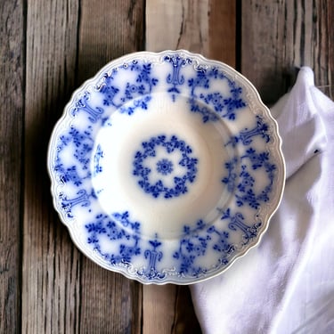 Antique Alfred Meakin The Holland Flow Blue Soup Bowl Plate 