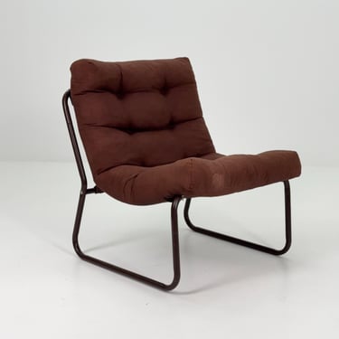 Mid-Century Pixi Lounge Chair by Gillis Lundgren for IKEA, 1970s – Retro Brown Chair with Tubular Frame 