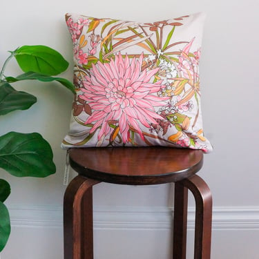 Pink floral accent pillow 16