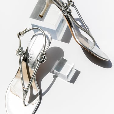 DIOR 90s Silver Knotted Heeled Sandals