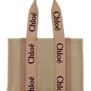 Chloe Women Multicolor Linen Woody Shopping Bag