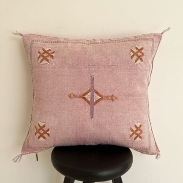 Sabra Cactus Silk Pillow | Bright Pink