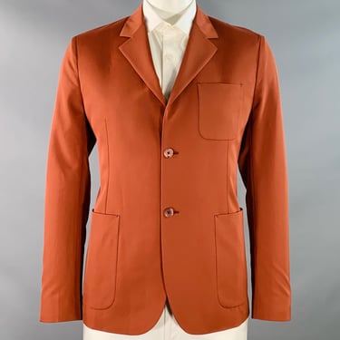 PAUL SMITH Size 42 Soho Fit Brick Orange Wool Notch Lapel Sport Coat
