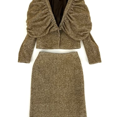 Dries Van Noten Tweed Crop Jacket & Skirt Set