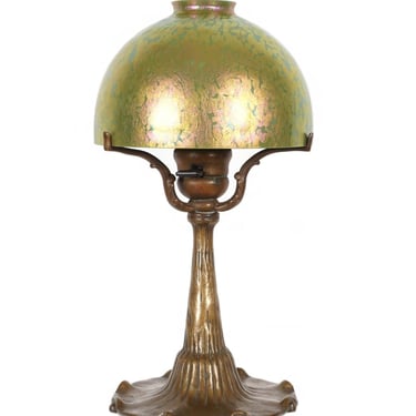 Tiffany Studios Bronze &amp; Favrile Glass Table Lamp,