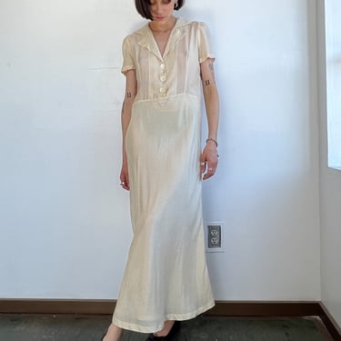 Katherine Hamnet Butter Silk Dress (M)